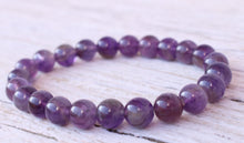 Load image into Gallery viewer, Amethyst,  Beaded Bracelet, Natural Stone Stretch Bracelet, Yoga Bracelet, Earthy Jewelry