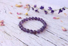 Load image into Gallery viewer, Amethyst,  Beaded Bracelet, Natural Stone Stretch Bracelet, Yoga Bracelet, Earthy Jewelry