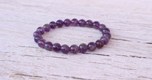 Load image into Gallery viewer, Amethyst,  Beaded Bracelet, Natural Stone Stretch Bracelet, Yoga Bracelet, Earthy Jewelry