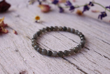 Load image into Gallery viewer, Rainbow faceted  Labradorite AA grade Bracelet. 6 mm flashy beads. Cruelty free jewelry.