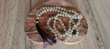 Load image into Gallery viewer, 108 Rutilated Quartz Mala with Citrine Guru bead. Mala Necklace, Vegan Tassel, Vegan mala.