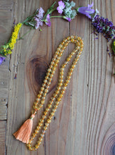 Load image into Gallery viewer, Clarity Mala Necklace. Handmade with 5 mm Citrine beads.