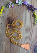 Load image into Gallery viewer, Clarity Mala Necklace. Handmade with 5 mm Citrine beads.