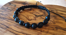 Load image into Gallery viewer, Shambala Men Onyx Bracelet, 8 mm matte round beads.