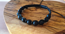 Load image into Gallery viewer, Shambala Men Onyx Bracelet, 8 mm matte round beads.