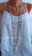 Load image into Gallery viewer, &quot;Blooming heart&quot; Mala – Rhodonite, Watermelon Quartz, Moonstone &amp; Clear Quartz
