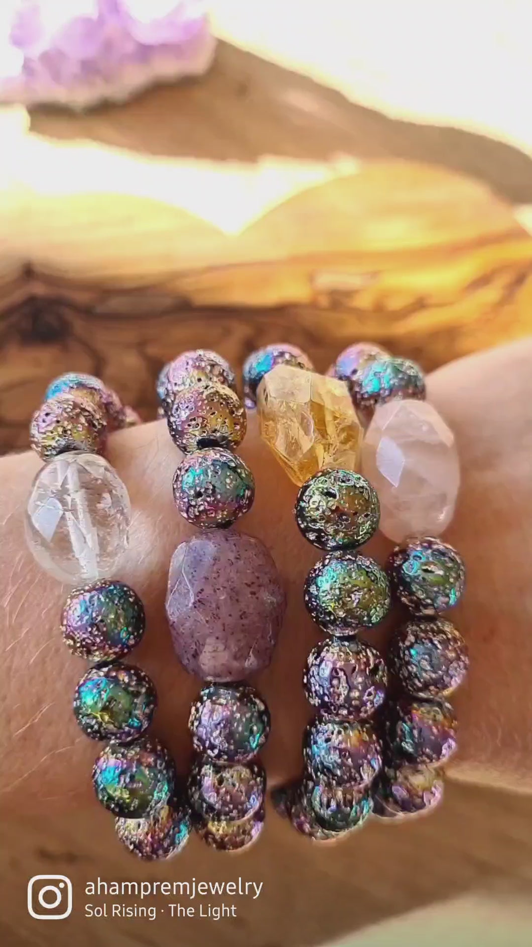 Rainbow Lava Stone Bracelet in 4 different designs