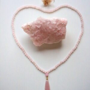 108 Rose Quartz Mala, Yoga Necklace, Bohemian Style