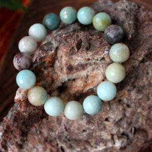 Amazonite bracelet. High quality 12mm faceted beads.Unisex bracelet.