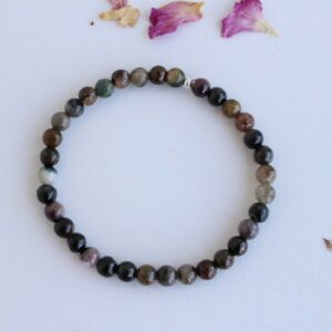 Dainty Tourmaline bracelet. 5 mm Multi colored Tourmaline petite bracelet.