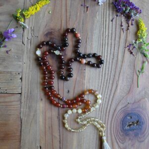 108 Goddess Lakshmi Mala Necklace, Garnet Carnelian Ruby Citrine, Abundance Prosperity Necklace Meditation Jewelry