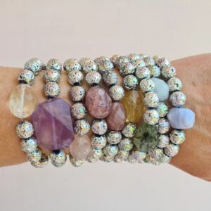 Rainbow Lava Stone Bracelet in 4 different designs
